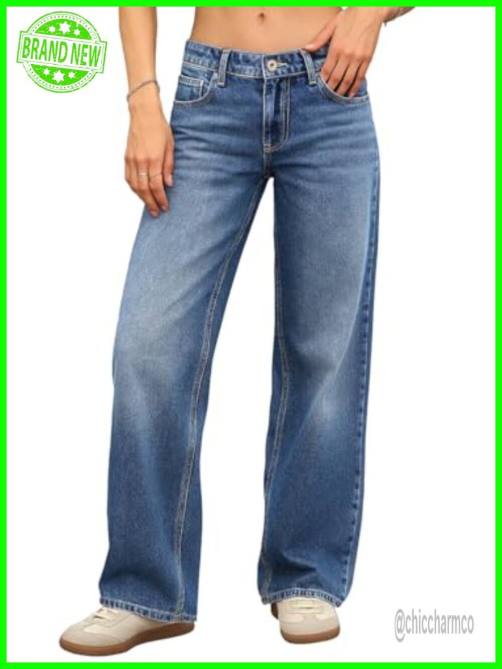 Low Rise Baggy Jeans Cotton Straight Leg Denim Pants